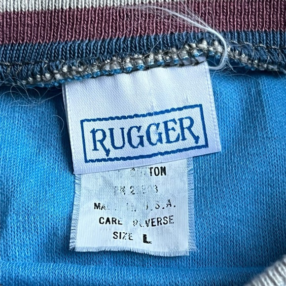 Vintage Rugger Crewneck Shirt Men's Size Large Made In USA - Picture 8 of 14